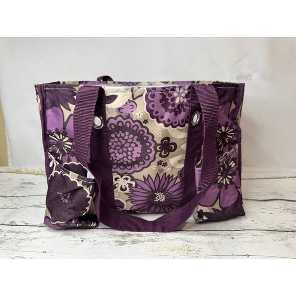 Thirty One Organizing Utility tote 31 Bag Plum Awesome Blossom - Picture 1 of 4